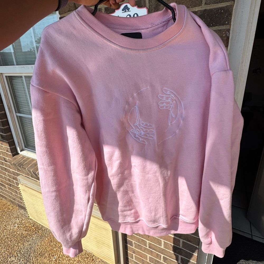 Steady Hands Spiral Pink Pullover Sweater Sz M